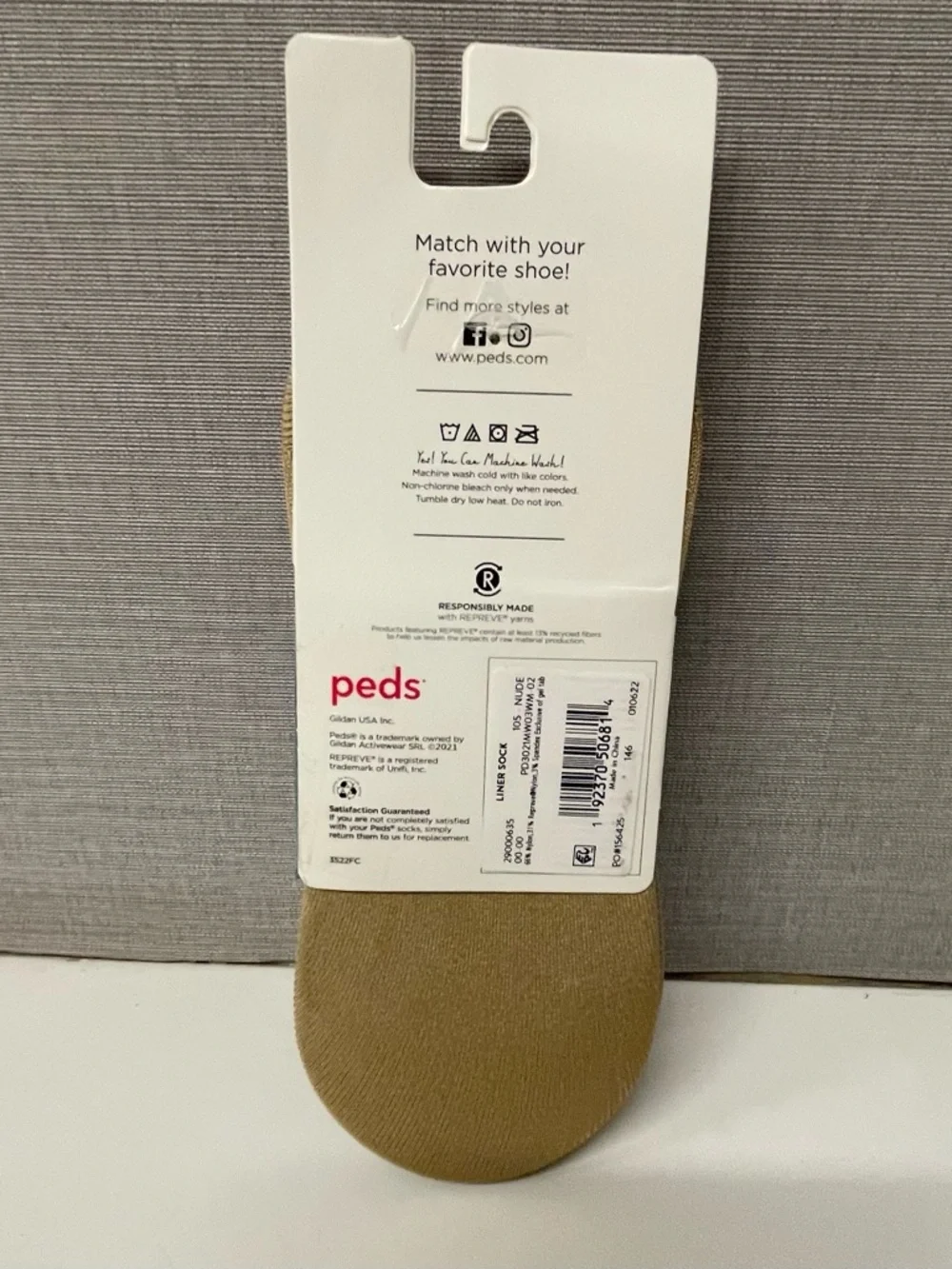 Peds Super Low Cut No-Show Socks - Light Weight Tan 3- Pair size 5-10